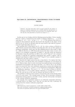 SQUARES IN ARITHMETIC PROGRESSION OVER NUMBER