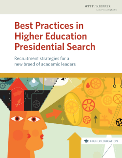 Best Practices in Higher Education Presidential Search