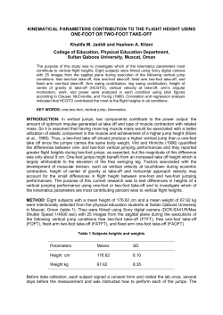 KINEMATICAL PARAMETERS CONTRIBUTION TO THE FLIGHT