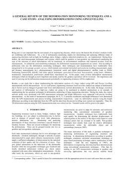 A GENERAL REVIEW OF THE DEFORMATION MONITORING