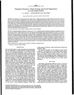 Population Dynamics, Winter Ecology and Social Organization of