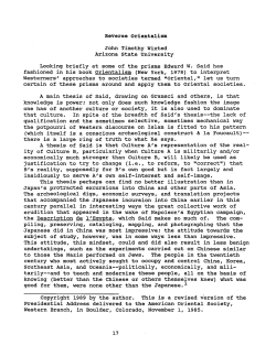 Reverse orientalism John Timothy wixted Arizona state University