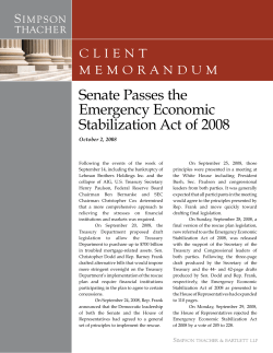 Senate Passes the Emergency Economic Stabilization Act of 2008