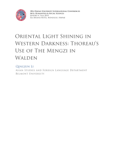 Oriental Light Shining in Western Darkness: Thoreau`s Use of The