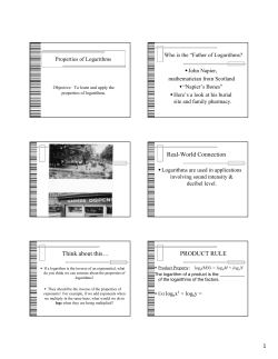 3.3 Properties of Logarithms