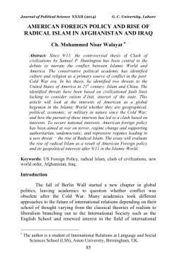 AMERICAN FOREIGN POLICY AND RISE OF RADICAL ISLAM IN