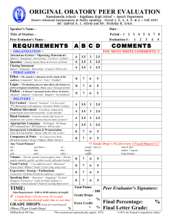 original oratory peer evaluation