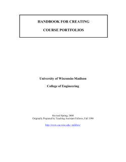 Handbook for Creating Course Portfolios
