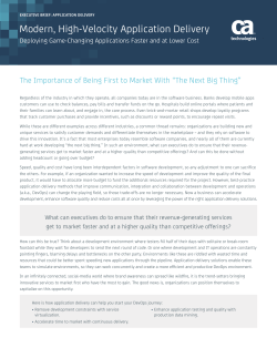 Modern, High-Velocity Application Delivery