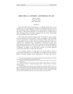 urban decay, austerity, and the rule of law