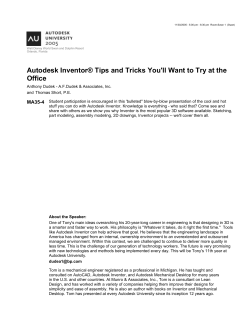 Autodesk Inventor&reg; Tips and Tricks You`ll Want - widom
