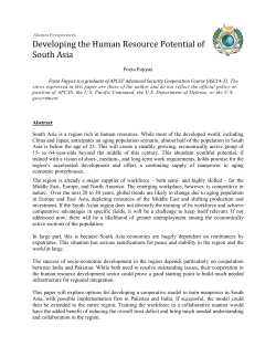 Human Resources Potential for South Asia - Asia