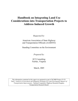 Handbook on Integrating Land Use Considerations into