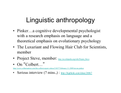 Anthro 101 (10) Language Pinker