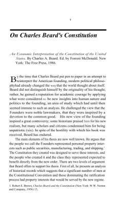 On Charles Beard`s Constitution