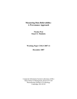 Measuring Data Believability: A Provenance Approach