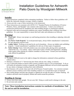 Installation Guidelines for Ashworth Patio Doors by Woodgrain