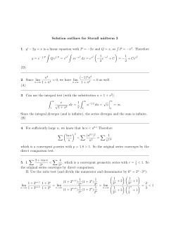 Solution outlines for Stovall midterm 3 1. y