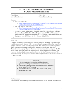 ELLEN SAHLIN AND THE &ldquo;NEW WOMAN:&rdquo; A GROUP RESEARCH
