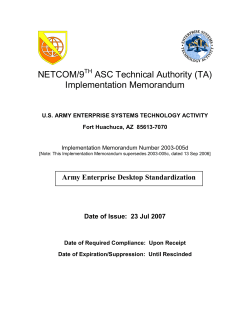 NETCOM / 9th ASC Technical Authority