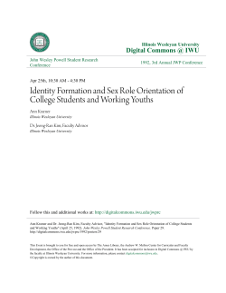 Identity Formation and Sex Role Orientation of College Students and