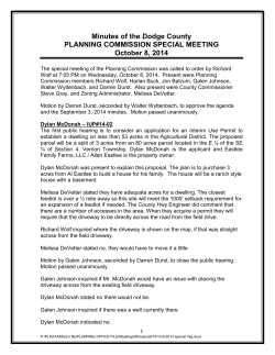 October 8, 2014 Special Meeting