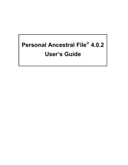 Introduction to Personal Ancestral File