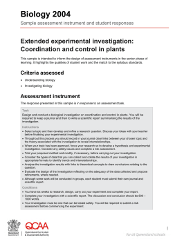 Coordination and control in plants