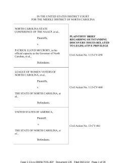 Plaintiffs` Brief regarding Legislative Immunity