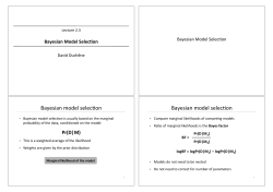 Bayesian model selec:on Bayesian model selec:on