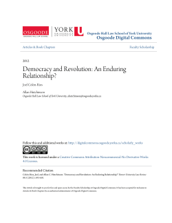 Democracy and Revolution: An Enduring Relationship?