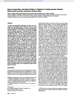 Body Composition, Not Body Weight, Is Related to Cardiovascular