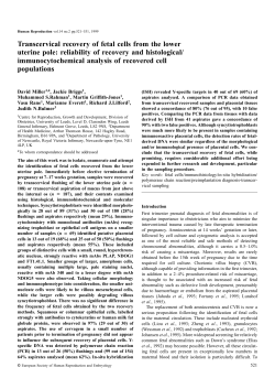 Transcervical recovery of fetal cells from the