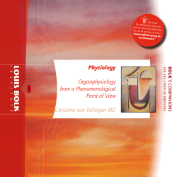 Physiology Organphysiology from a Phenomenological Point of