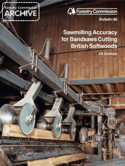 Sawmilling accuracy for bandsaws cutting British softwoods