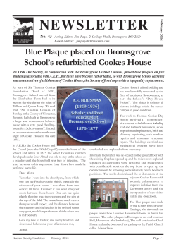 Newsletter No.43, Feb. 2016
