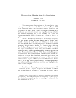 Money and the Adoption of the U.S. Constitution