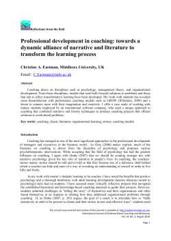 Professional development in coaching: towards a dynamic alliance