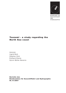 BSH Bericht Nr. 41 - Tsunami - a study regarding the Nor th Sea coast