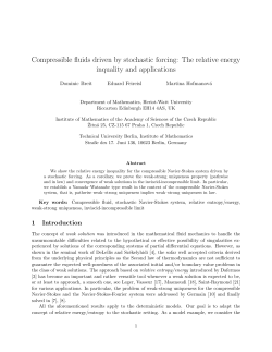 Compressible fluids driven by stochastic forcing: The relative energy