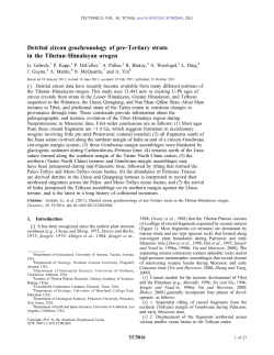 Detrital zircon geochronology of pre‐Tertiary strata in the Tibetan