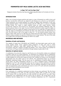 fermented soy milk using lactic acid bacteria