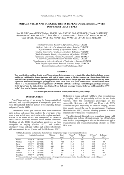 FORAGE YIELD AND LODGING TRAITS IN PEAS (Pisum sativum L