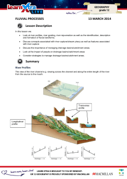 FLUVIAL PROCESSES 13 MARCH 2014 Lesson