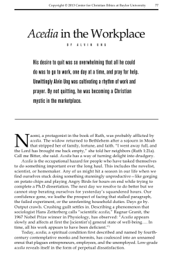 Acedia in the Workplace