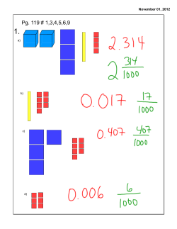 Decimals Lesson 1 - Homework Take Up