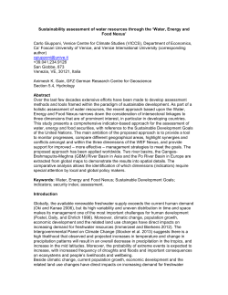 Sustainability assessment of water resources through the `Water