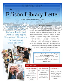 Edison Library Letter - Edison Public Library