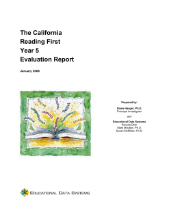 The California Reading First Year 5 Evaluation Report