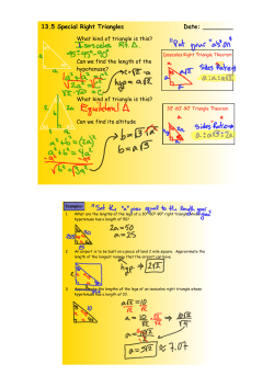 13.5 Special Right Triangles Date